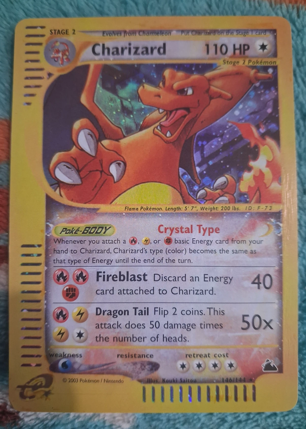 Charizard 146/144 Skyridge front card photo in PokeToGrade pregrading report