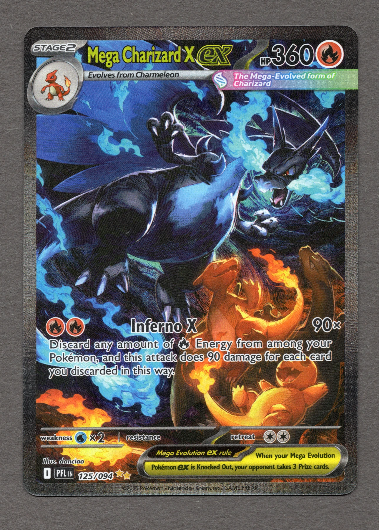 Mega Charizard X ex 125/94 Phantasmal Flames front card photo in PokeToGrade pregrading report