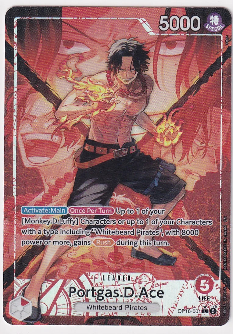 Portgas.D.Ace OP16-001 The Time of Battle front card photo in PokeToGrade pregrading report