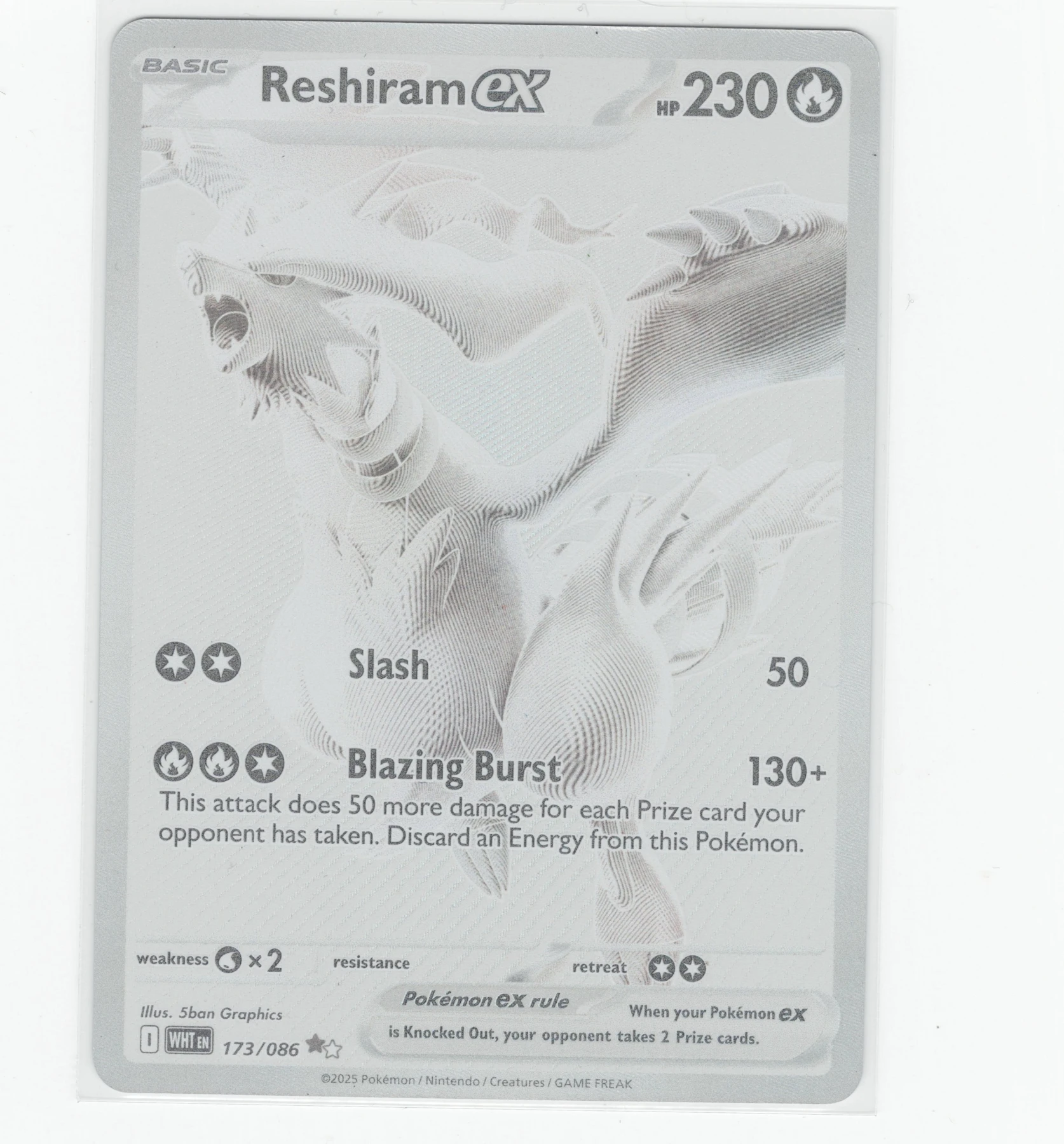 Reshiram ex 173/86 White Flare front card photo in PokeToGrade pregrading report