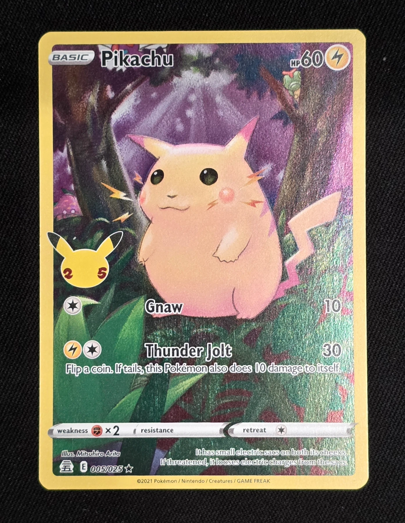 Pikachu 005/25 Celebrations front card photo in PokeToGrade pregrading report