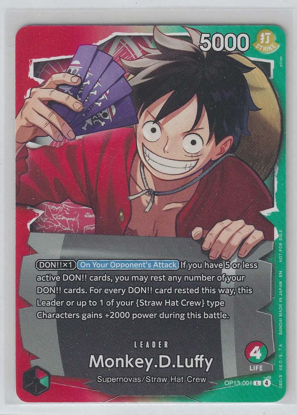 Monkey.D.Luffy (OP13-001) · Ichibansho OP13-001 One Piece Promotion Cards front card photo in PokeToGrade pregrading report