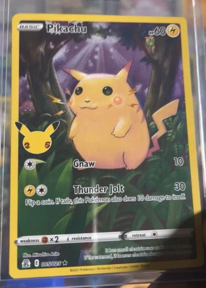 Pikachu 005/25 Celebrations front card photo in PokeToGrade pregrading report