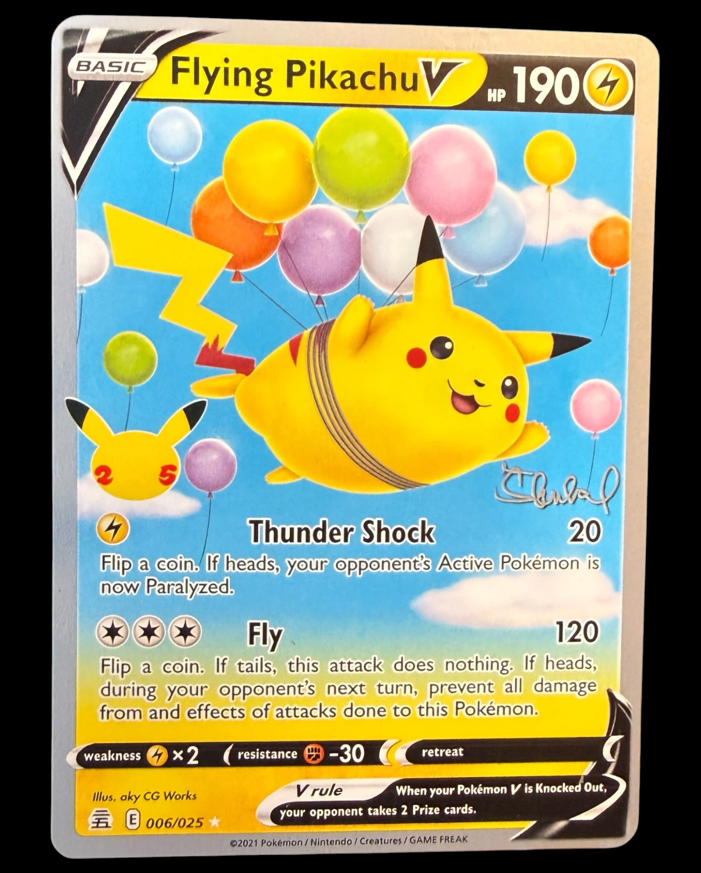 Flying Pikachu V 006/25 Celebrations front card photo in PokeToGrade pregrading report