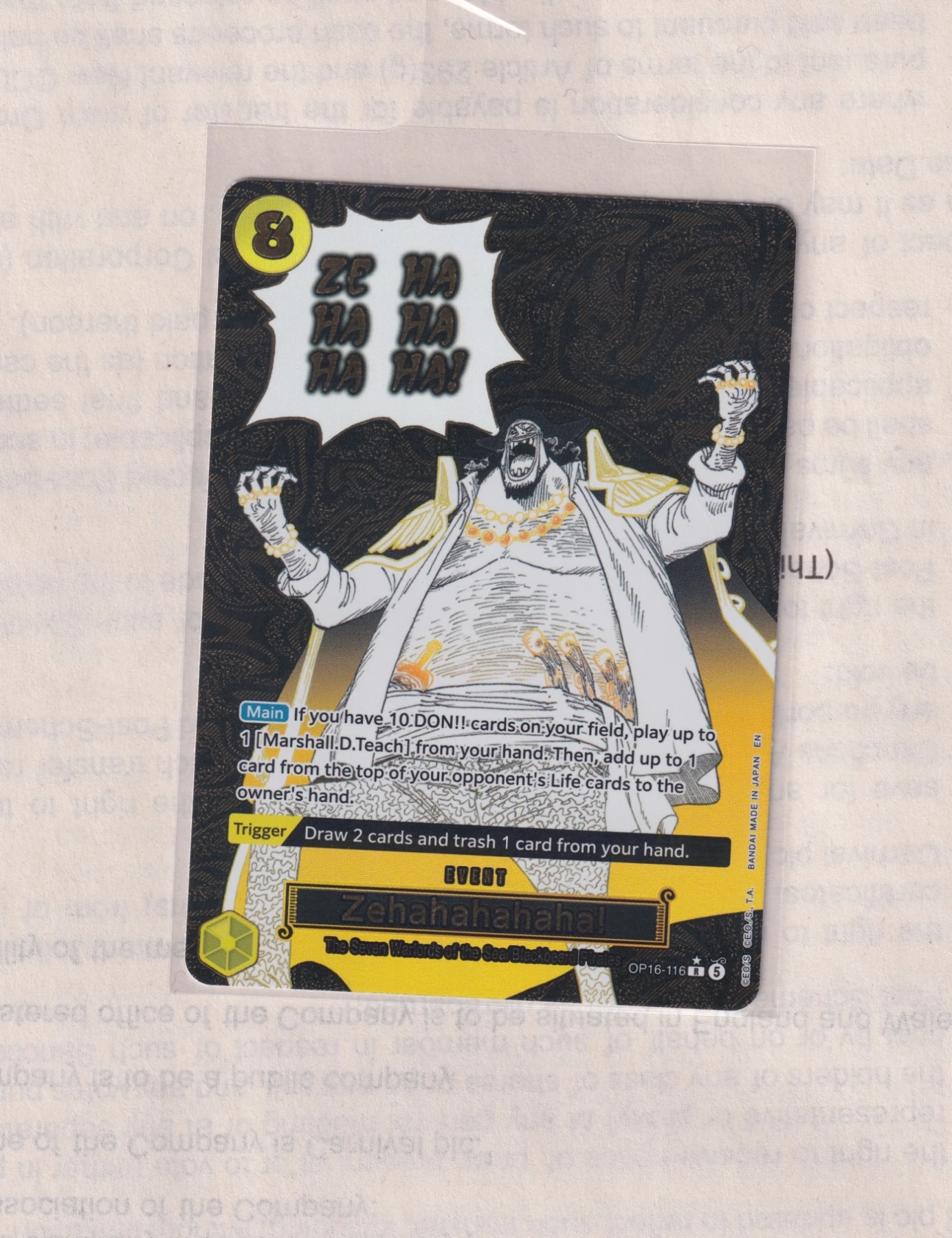 Zehahahahaha! OP16-116 The Time of Battle front card photo in PokeToGrade pregrading report