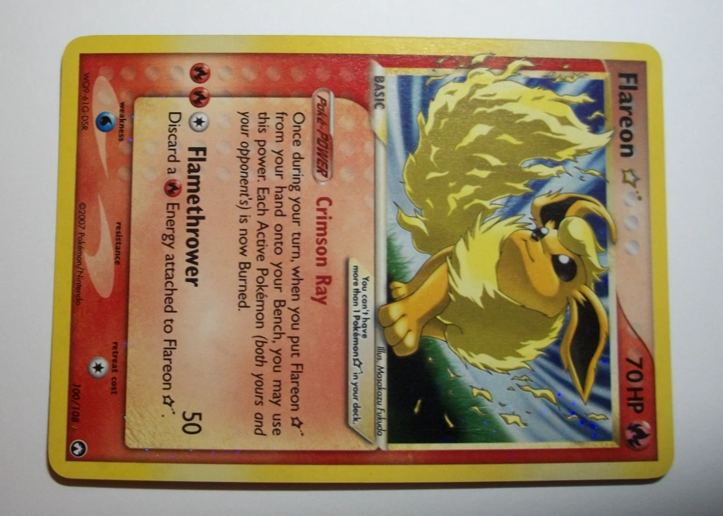 Flareon Star 100/108 Power Keepers front card photo in PokeToGrade pregrading report