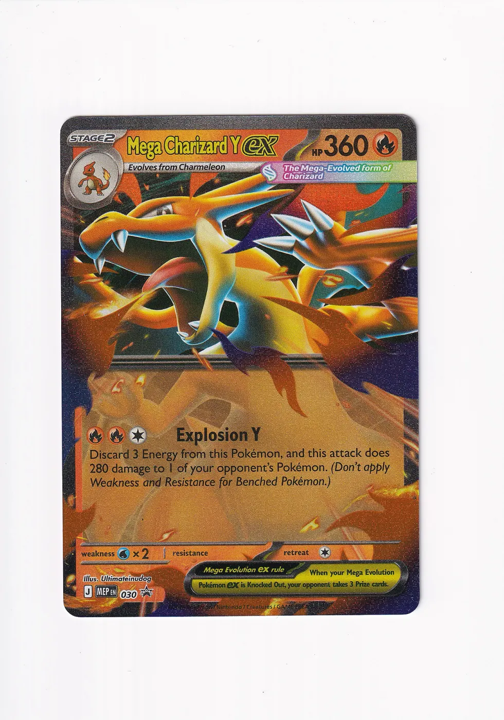 Mega Charizard Y ex 030 MEP Black Star Promos front card photo in PokeToGrade pregrading report