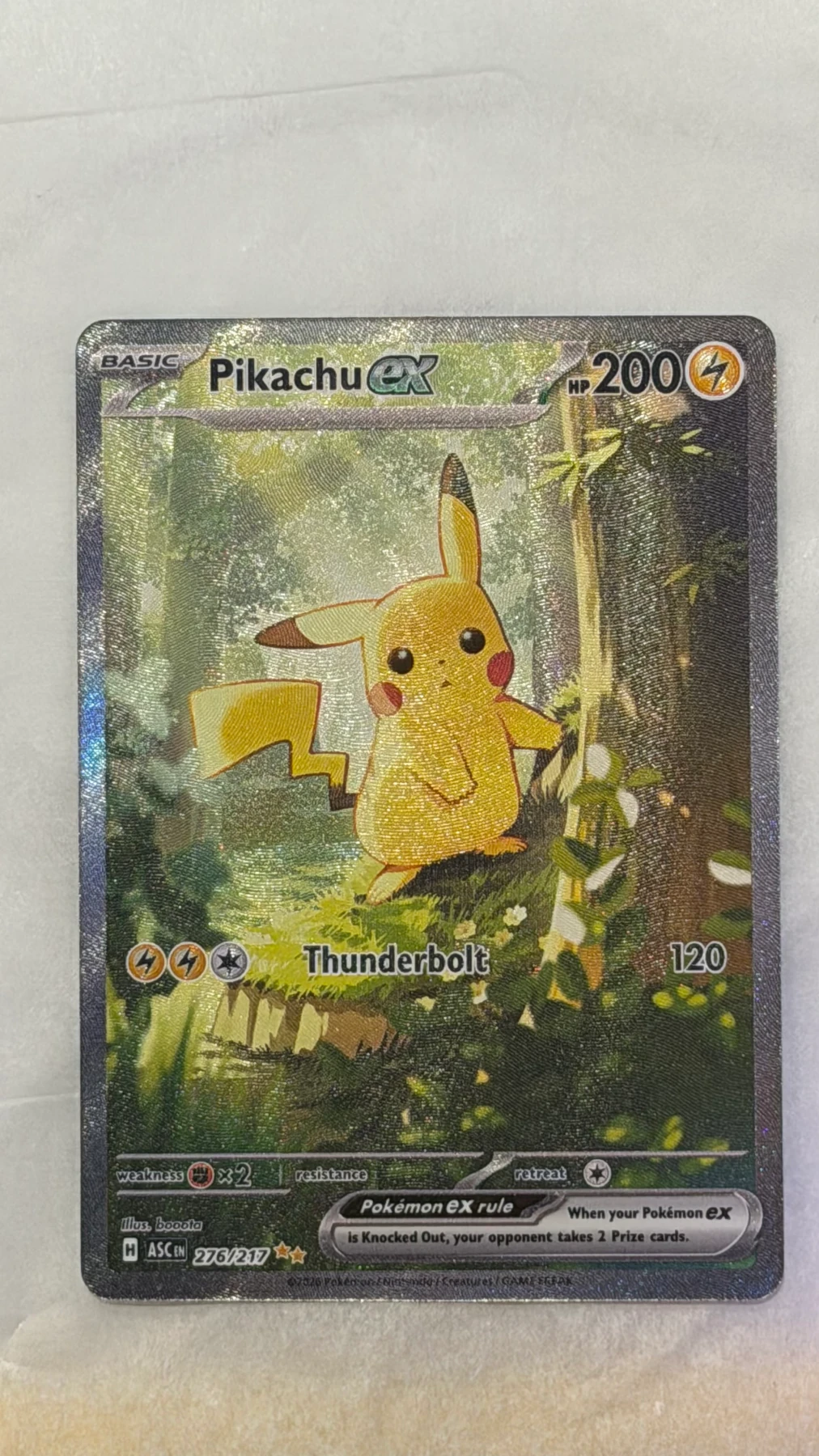 Pikachu ex 276/217 Ascended Heroes front card photo in PokeToGrade pregrading report