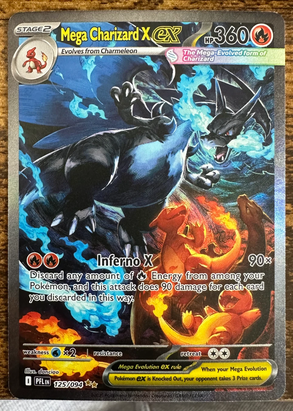 Mega Charizard X ex 125/94 Phantasmal Flames front card photo in PokeToGrade pregrading report