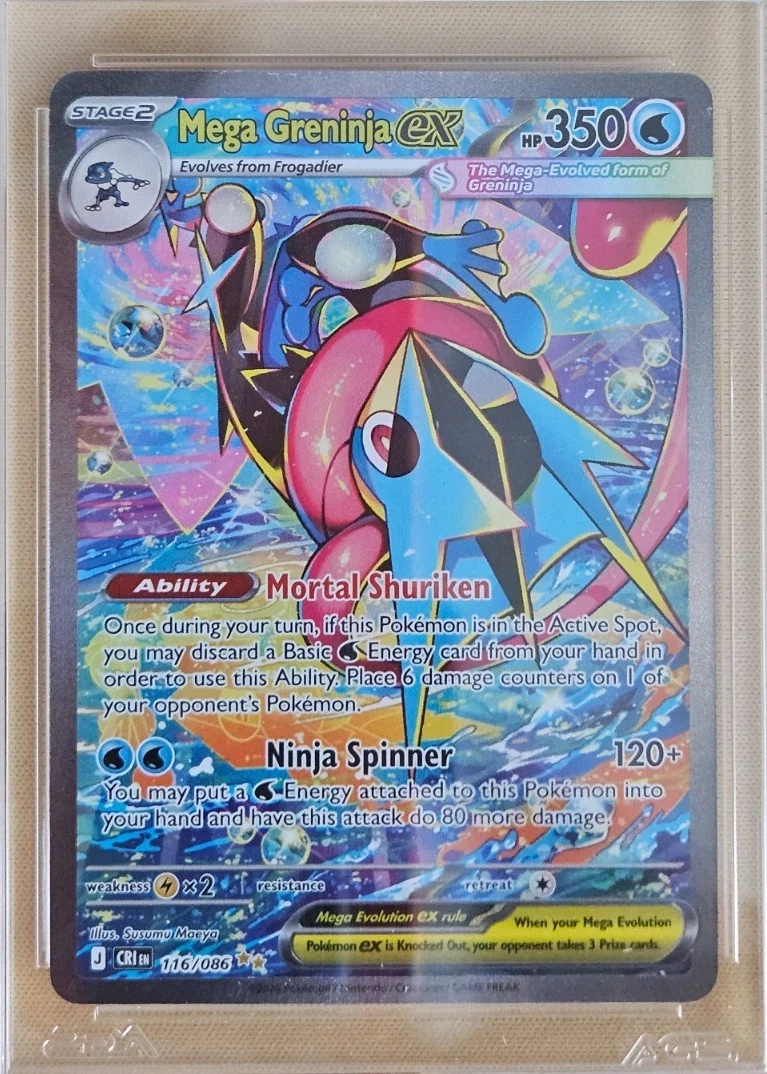 Mega Greninja ex 116/86 Chaos Rising front card photo in PokeToGrade pregrading report