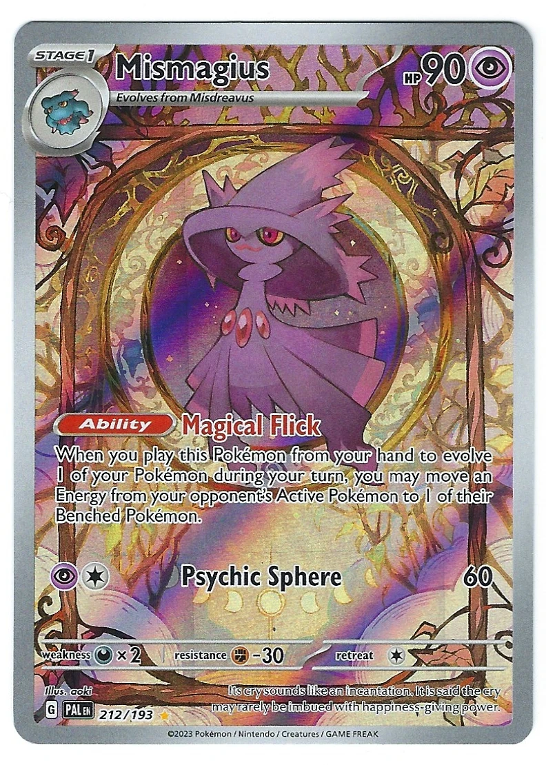 Mismagius 212/193 Paldea Evolved front card photo in PokeToGrade pregrading report