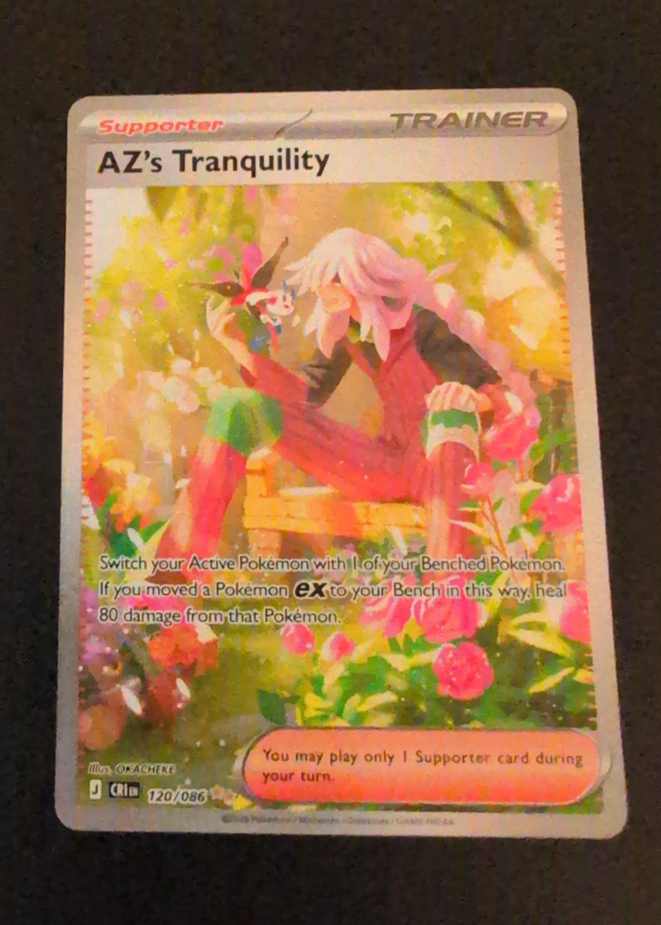 AZ's Tranquility 120/86 Chaos Rising front card photo in PokeToGrade pregrading report