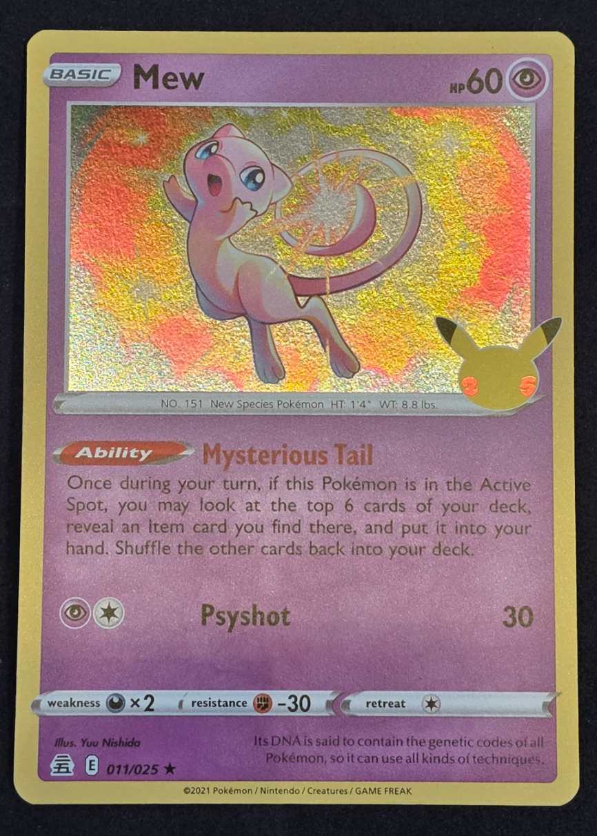 Mew 011/25 Celebrations front card photo in PokeToGrade pregrading report