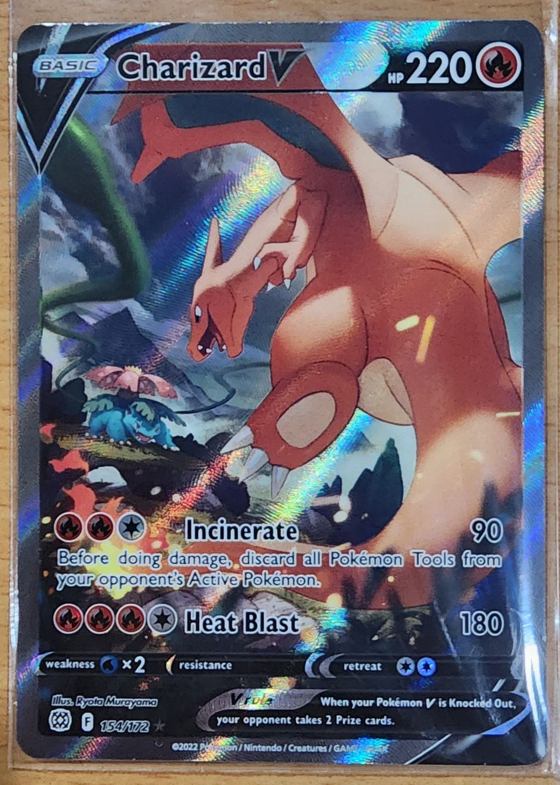 Charizard V 154/172 Brilliant Stars front card photo in PokeToGrade pregrading report