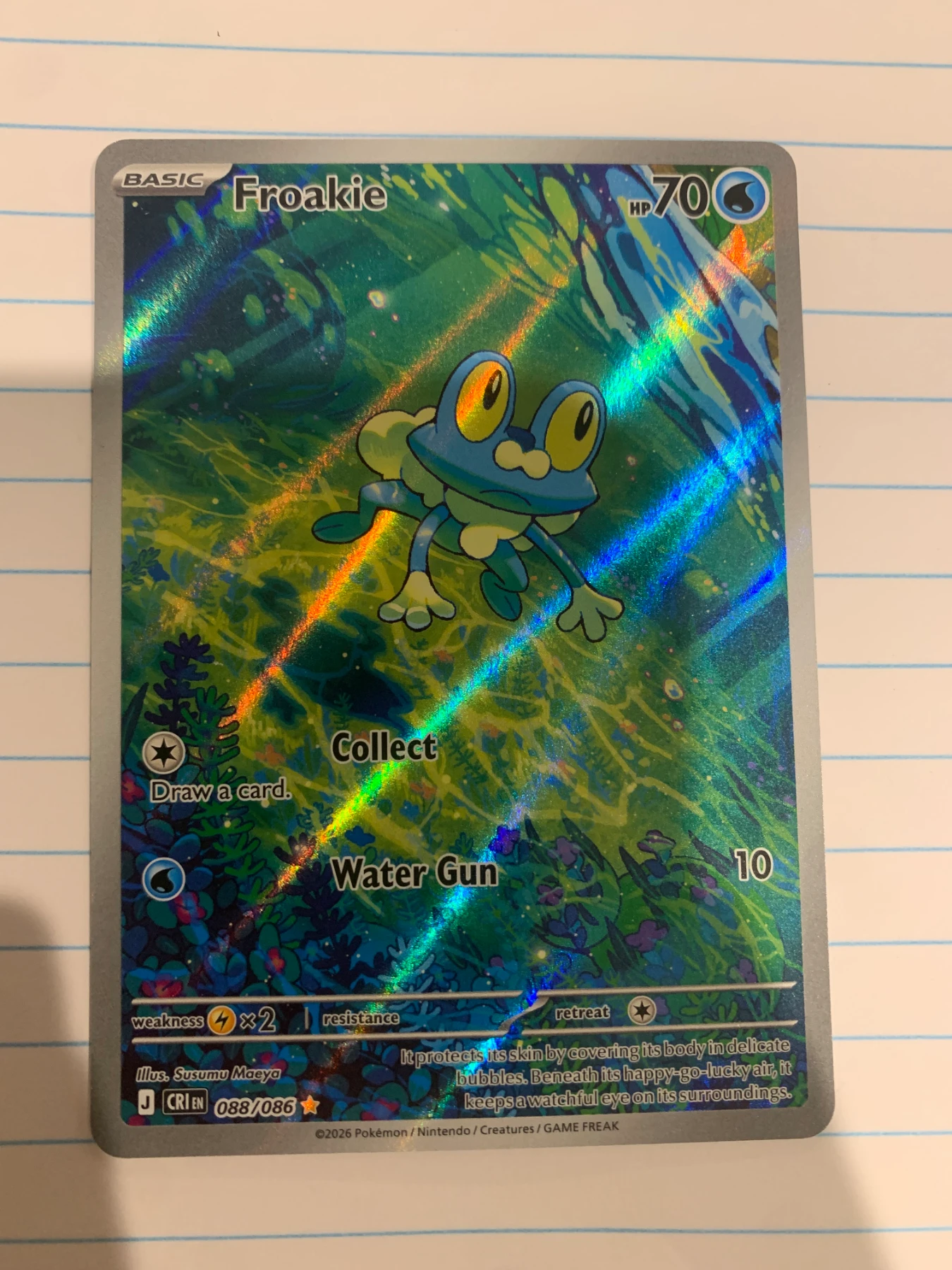 Froakie 088/86 Chaos Rising front card photo in PokeToGrade pregrading report