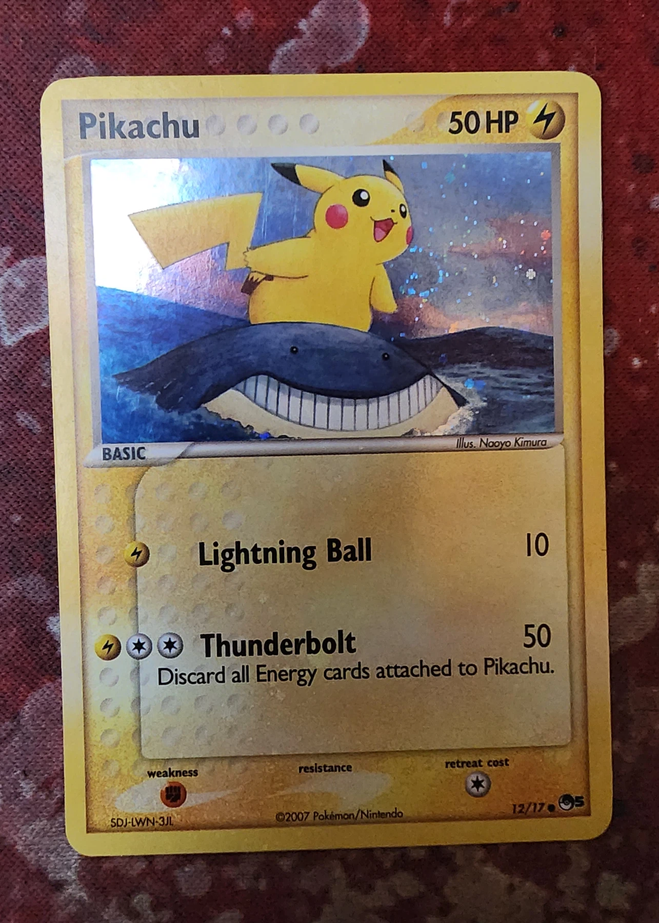 Pikachu 012/17 POP Series 5 front card photo in PokeToGrade pregrading report