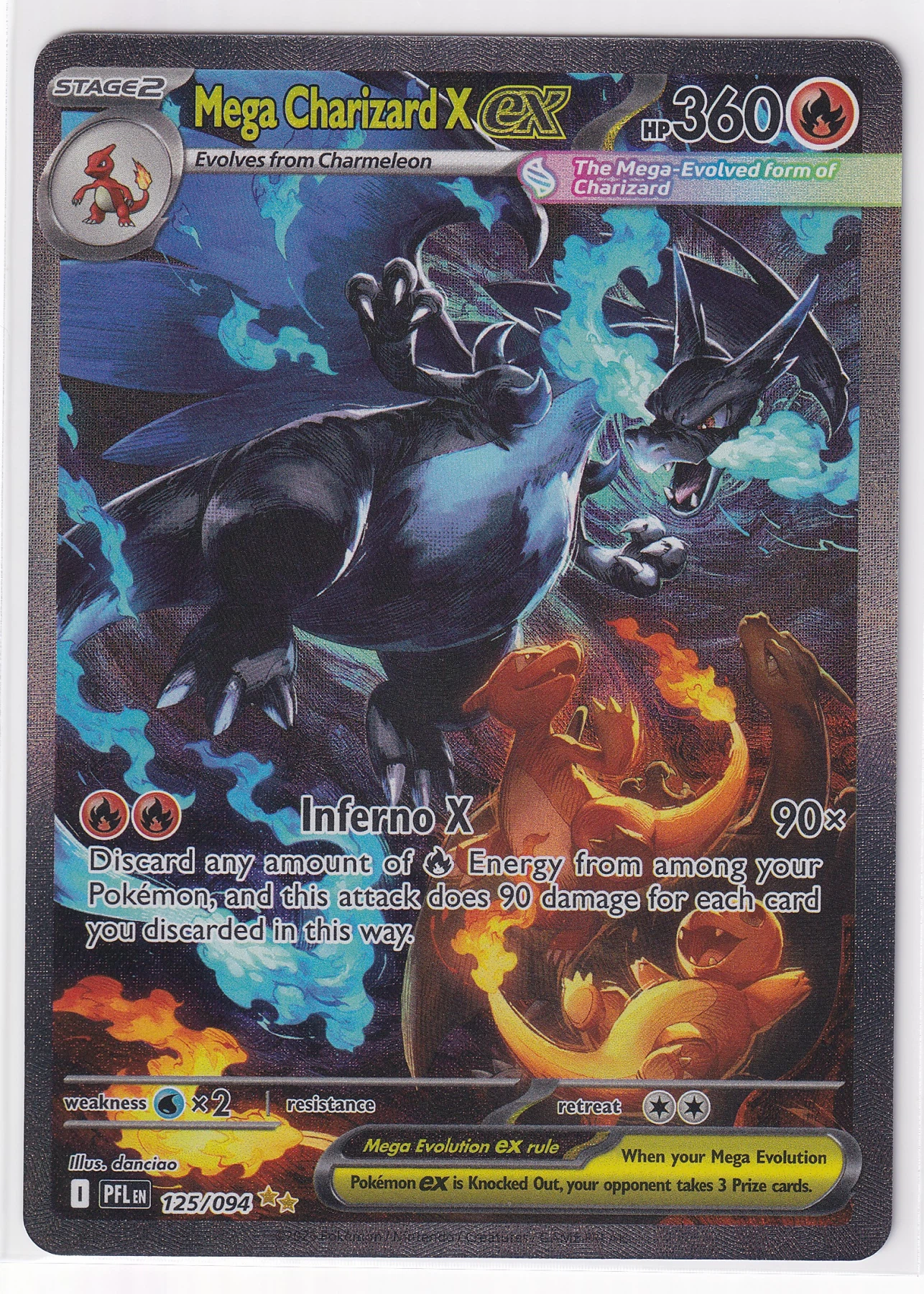 Mega Charizard X ex 125/94 Phantasmal Flames front card photo in PokeToGrade pregrading report