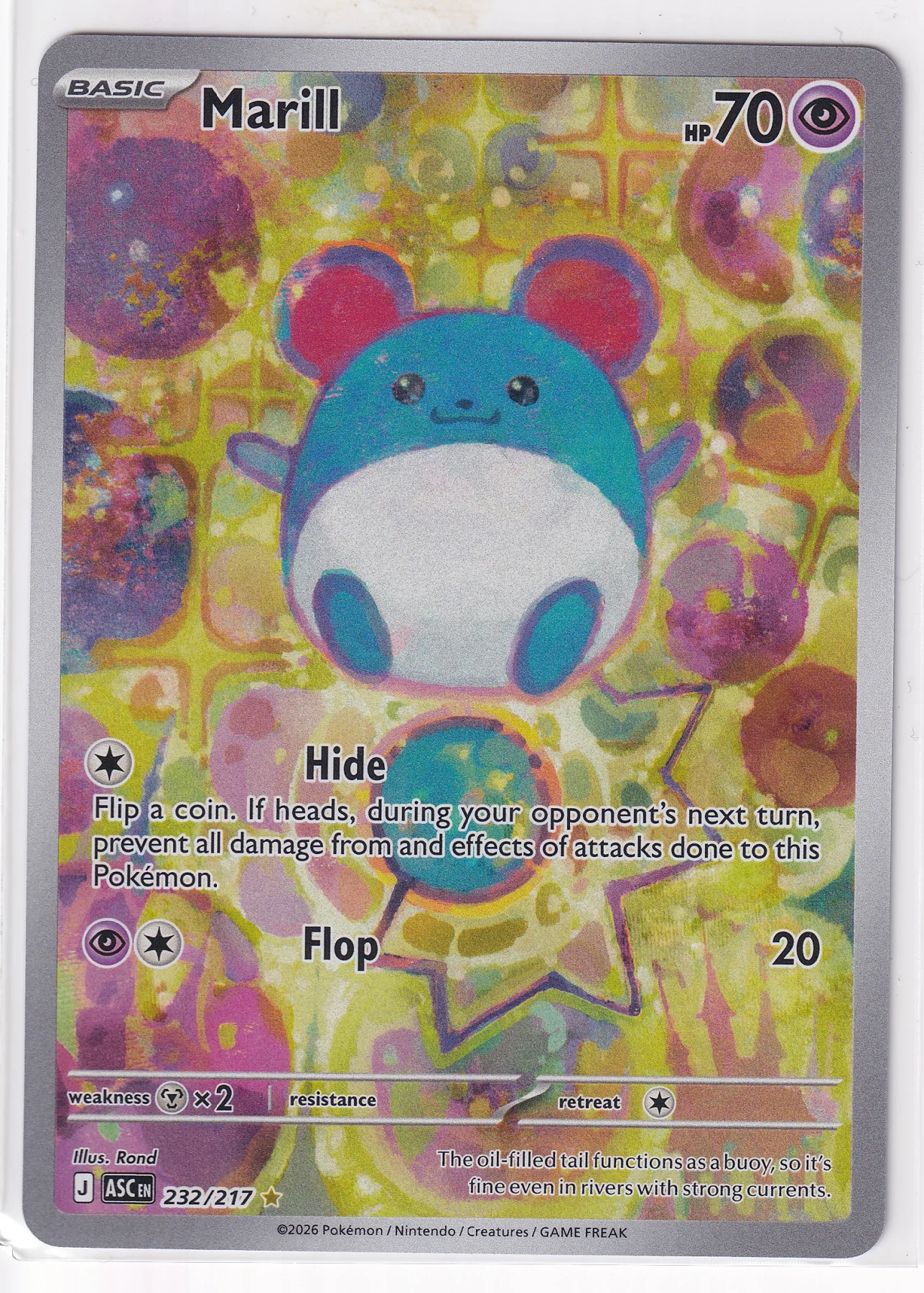 Marill 232/217 Ascended Heroes front card photo in PokeToGrade pregrading report