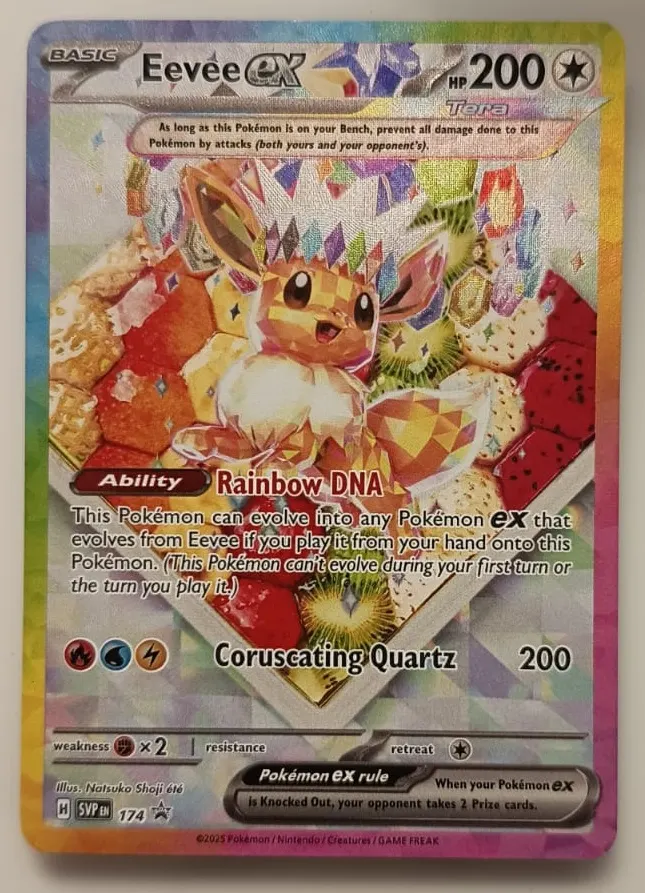 Eevee ex 174/225 SVP Black Star Promos front card photo in PokeToGrade pregrading report