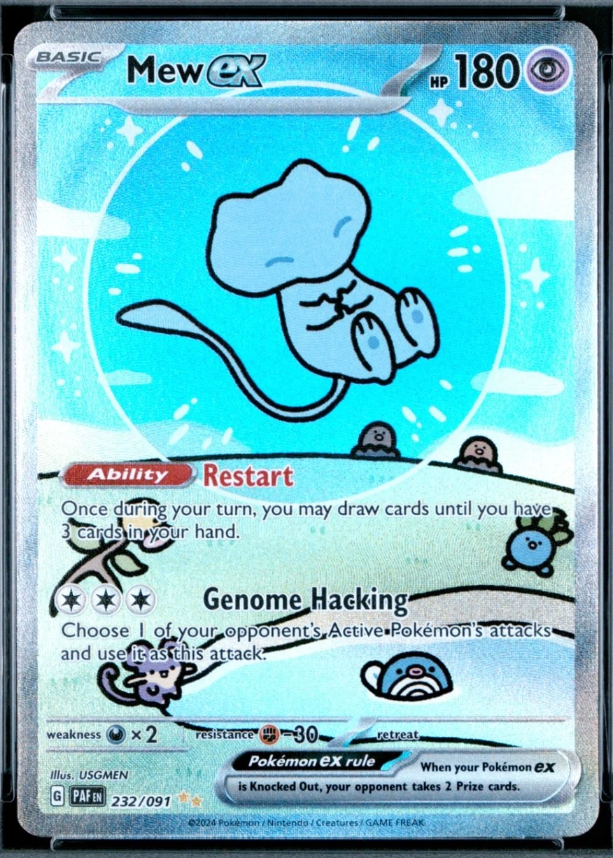 Mew ex 232/91 Paldean Fates front card photo in PokeToGrade pregrading report