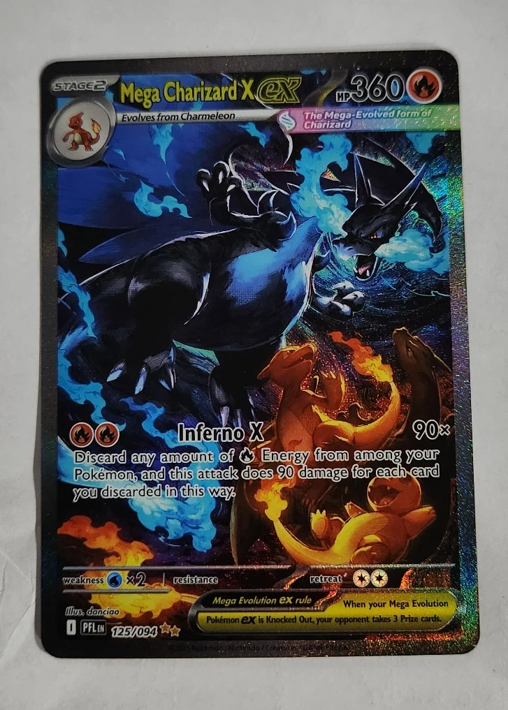 Mega Charizard X ex 125/94 Phantasmal Flames front card photo in PokeToGrade pregrading report