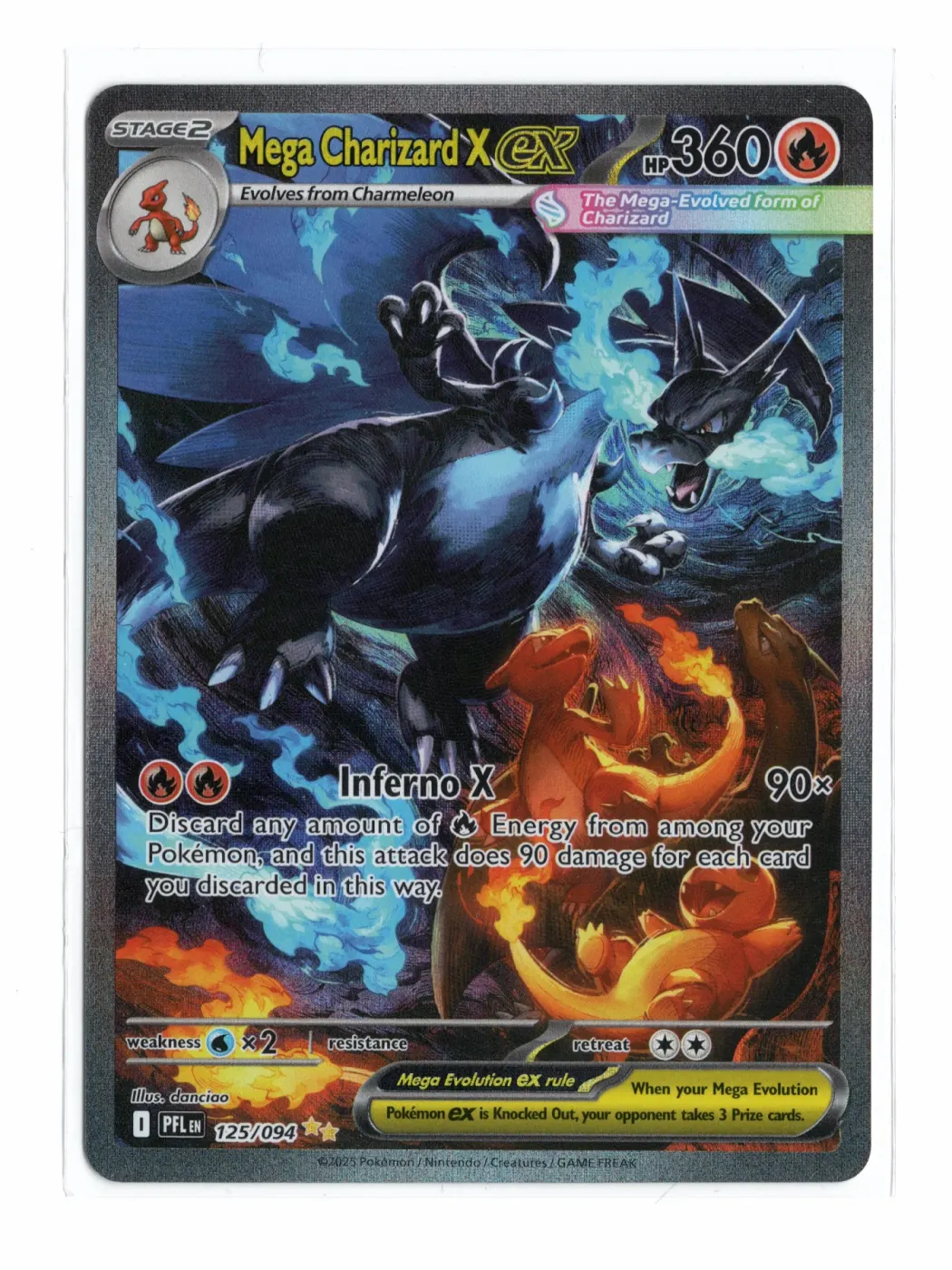 Mega Charizard X ex 125/94 Phantasmal Flames front card photo in PokeToGrade pregrading report