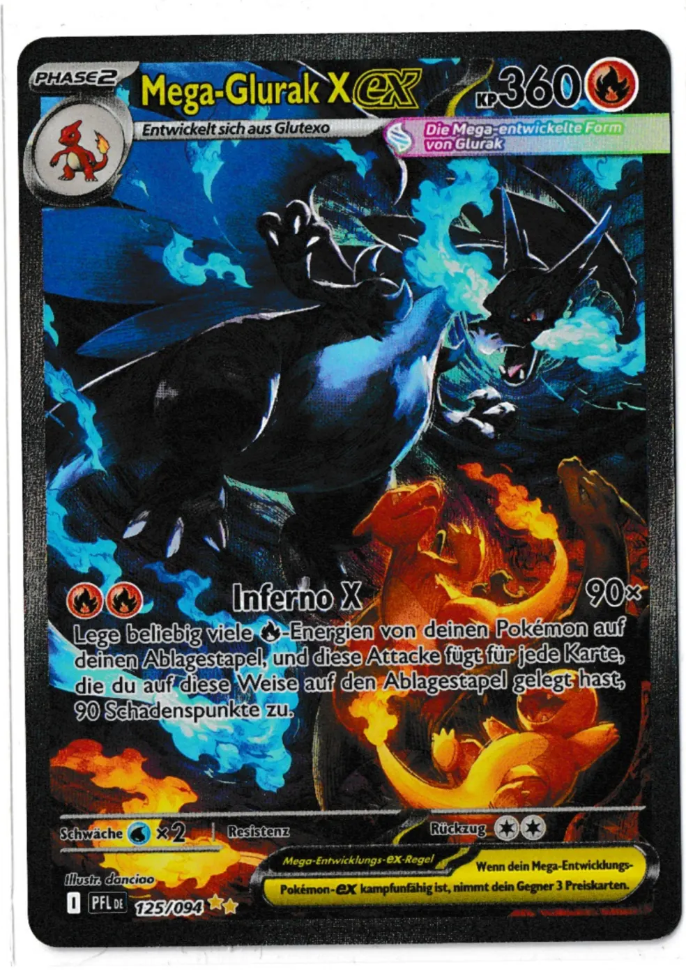 Mega Charizard X ex 125/94 Phantasmal Flames front card photo in PokeToGrade pregrading report