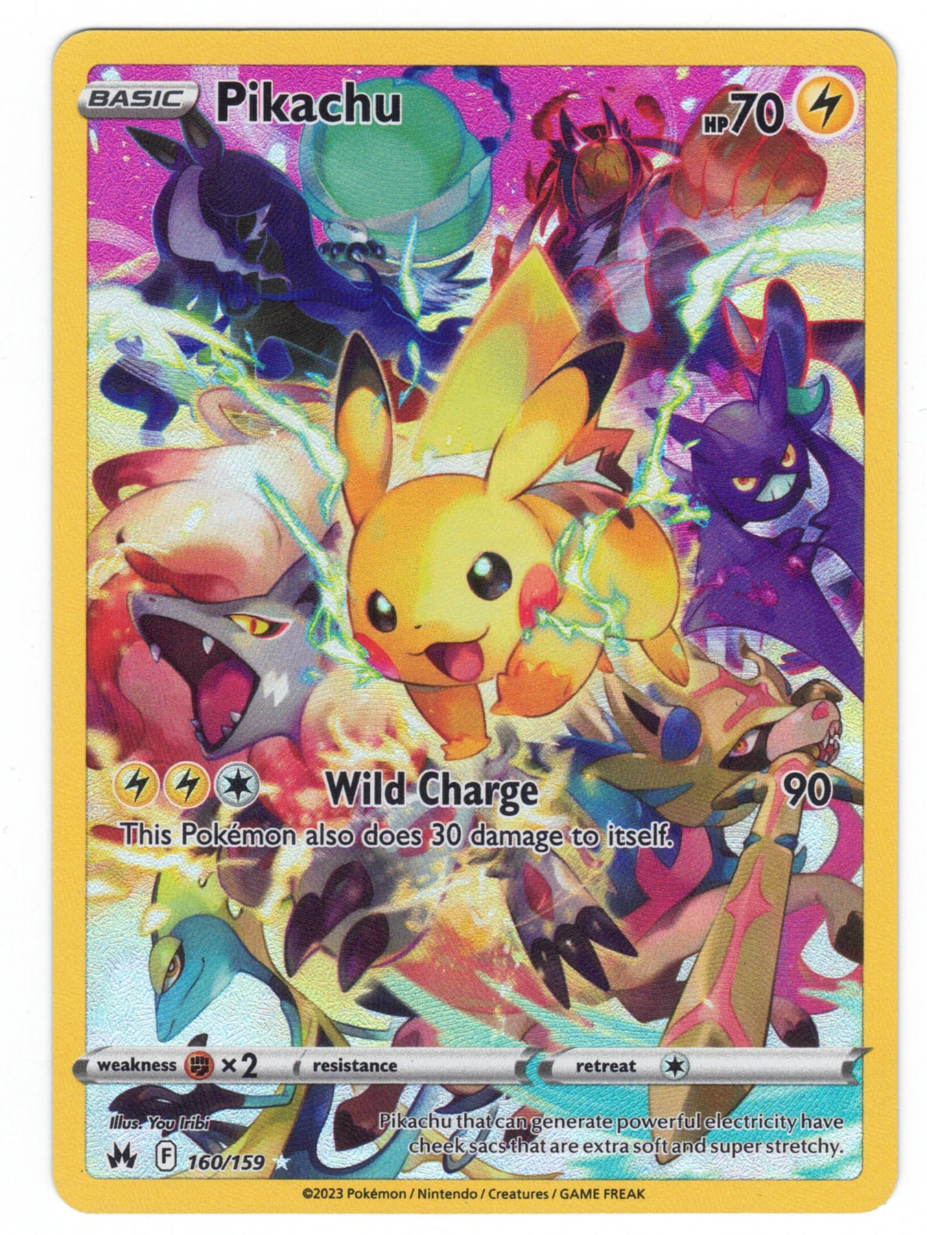Pikachu 160/159 Crown Zenith front card photo in PokeToGrade pregrading report