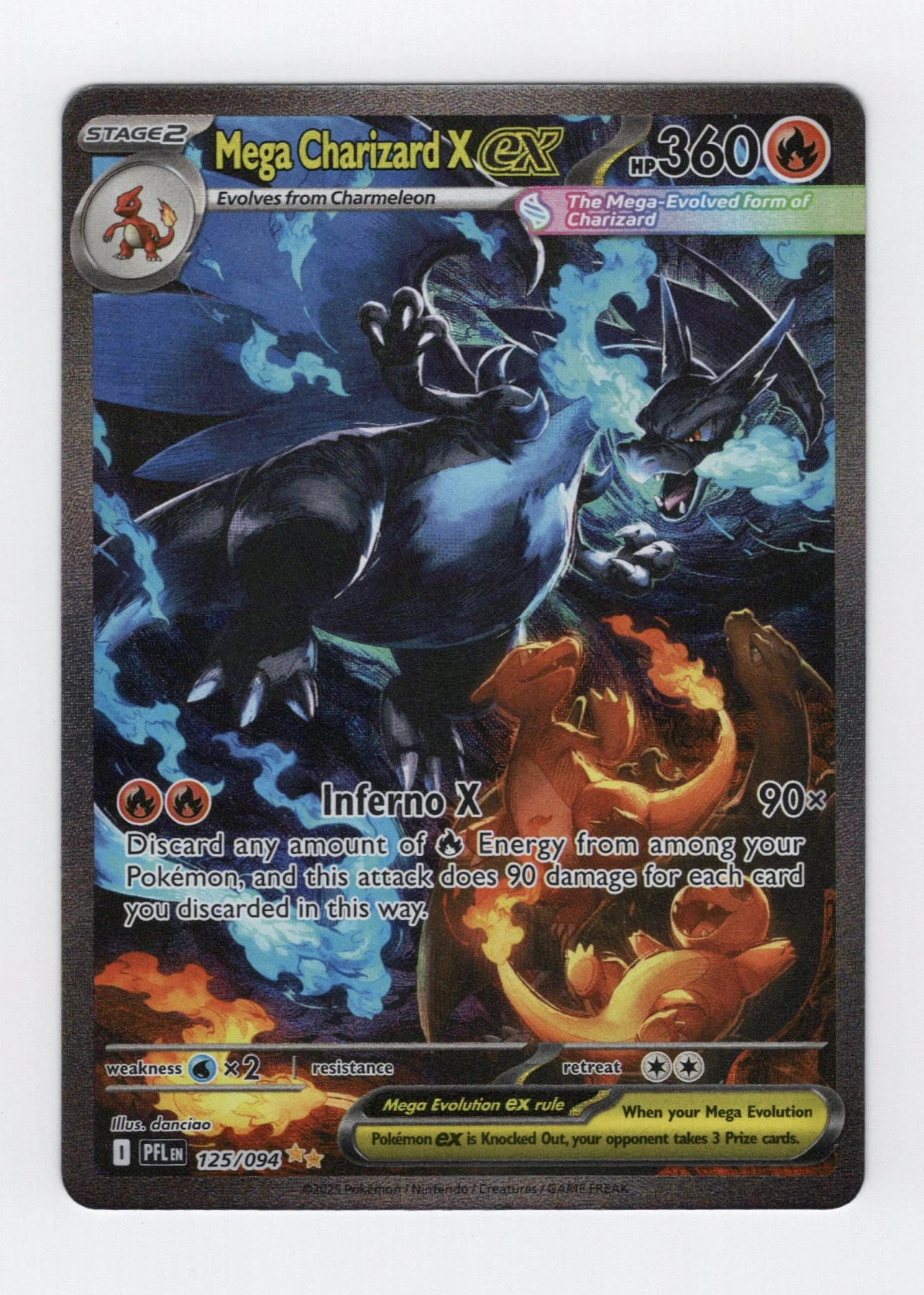 Mega Charizard X ex 125/94 Phantasmal Flames front card photo in PokeToGrade pregrading report