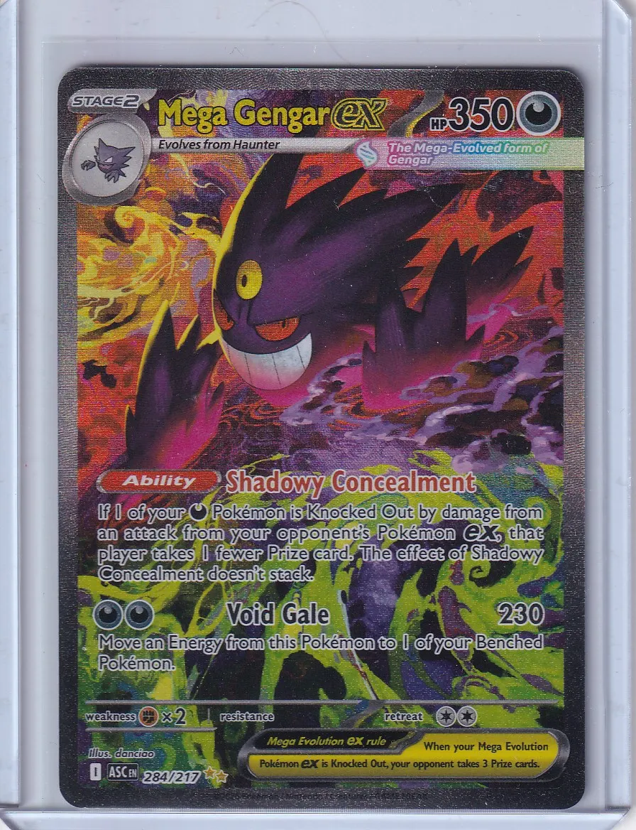 Mega Gengar ex 284/217 Ascended Heroes front card photo in PokeToGrade pregrading report