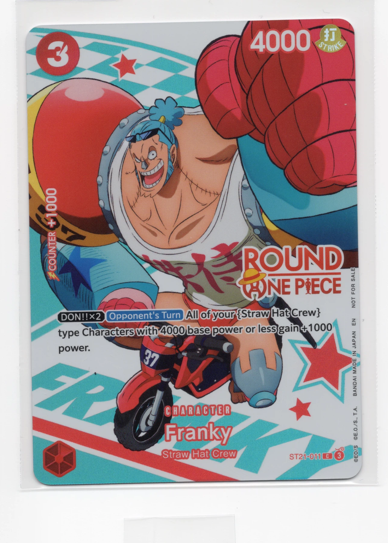 Franky ST21-011 One Piece Promotion Cards front card photo in PokeToGrade pregrading report