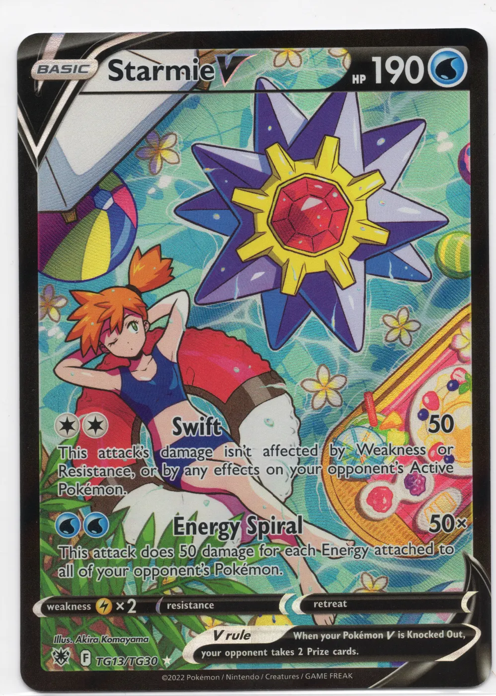 Starmie V TG13/189 Astral Radiance front card photo in PokeToGrade pregrading report