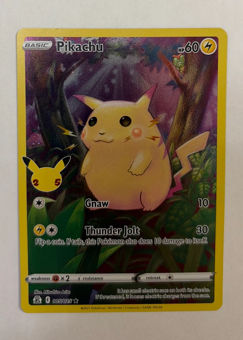 Pikachu 005/25 Celebrations front card photo in PokeToGrade pregrading report