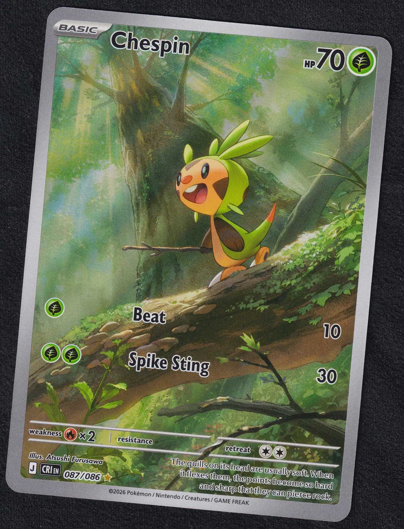 Chespin 087/86 Chaos Rising front card photo in PokeToGrade pregrading report
