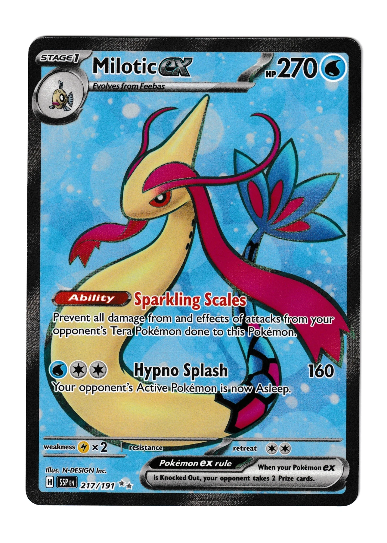 Milotic ex 217/191 Surging Sparks front card photo in PokeToGrade pregrading report