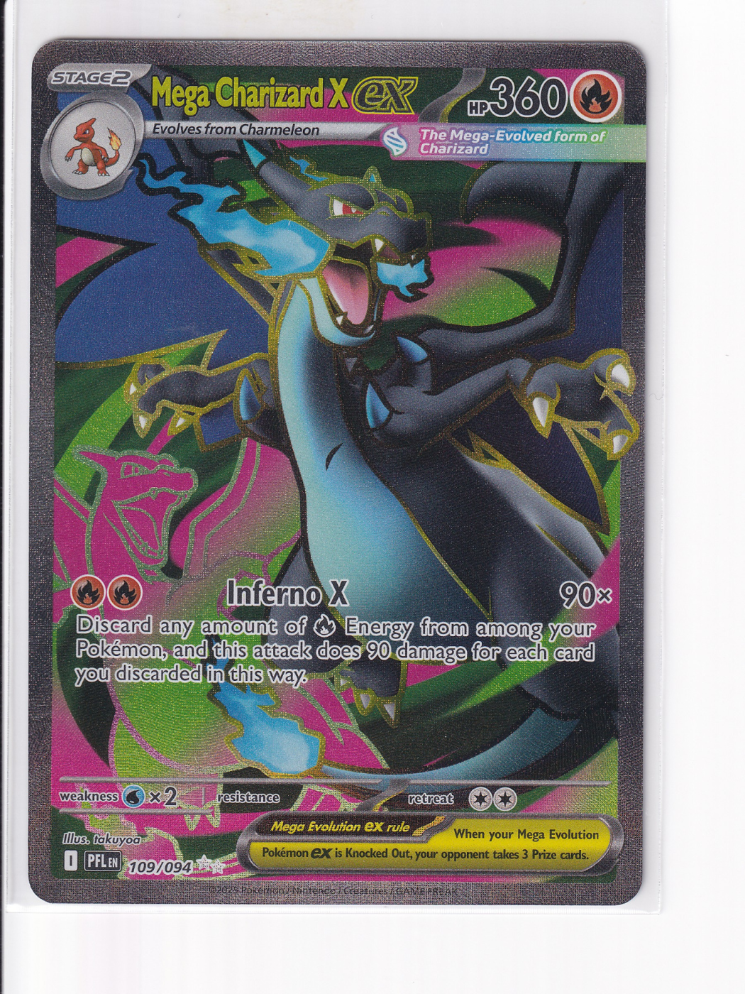 Mega Charizard X ex 109/94 Phantasmal Flames front card photo in PokeToGrade pregrading report