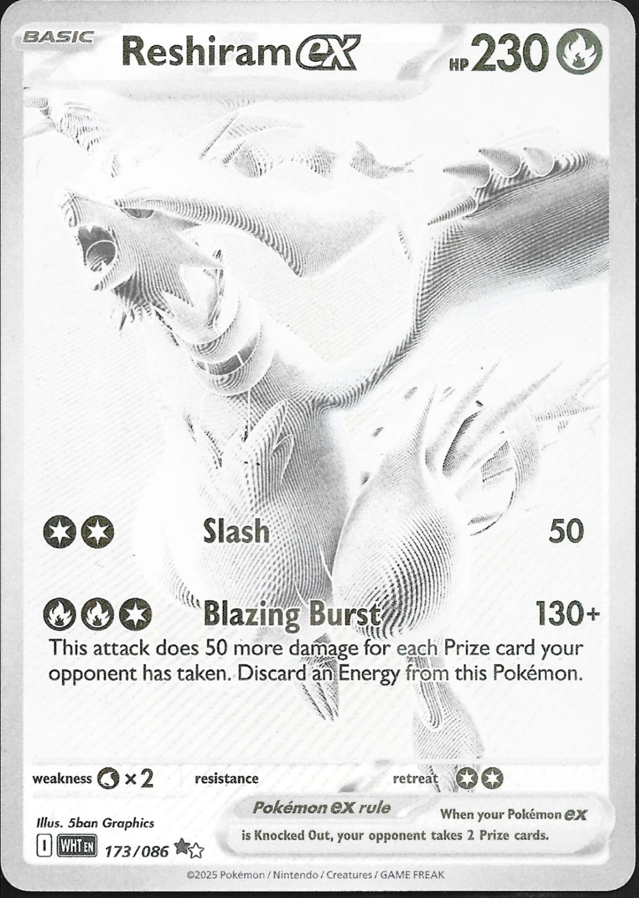 Reshiram ex 173/86 · Holo White Flare front card photo in PokeToGrade pregrading report