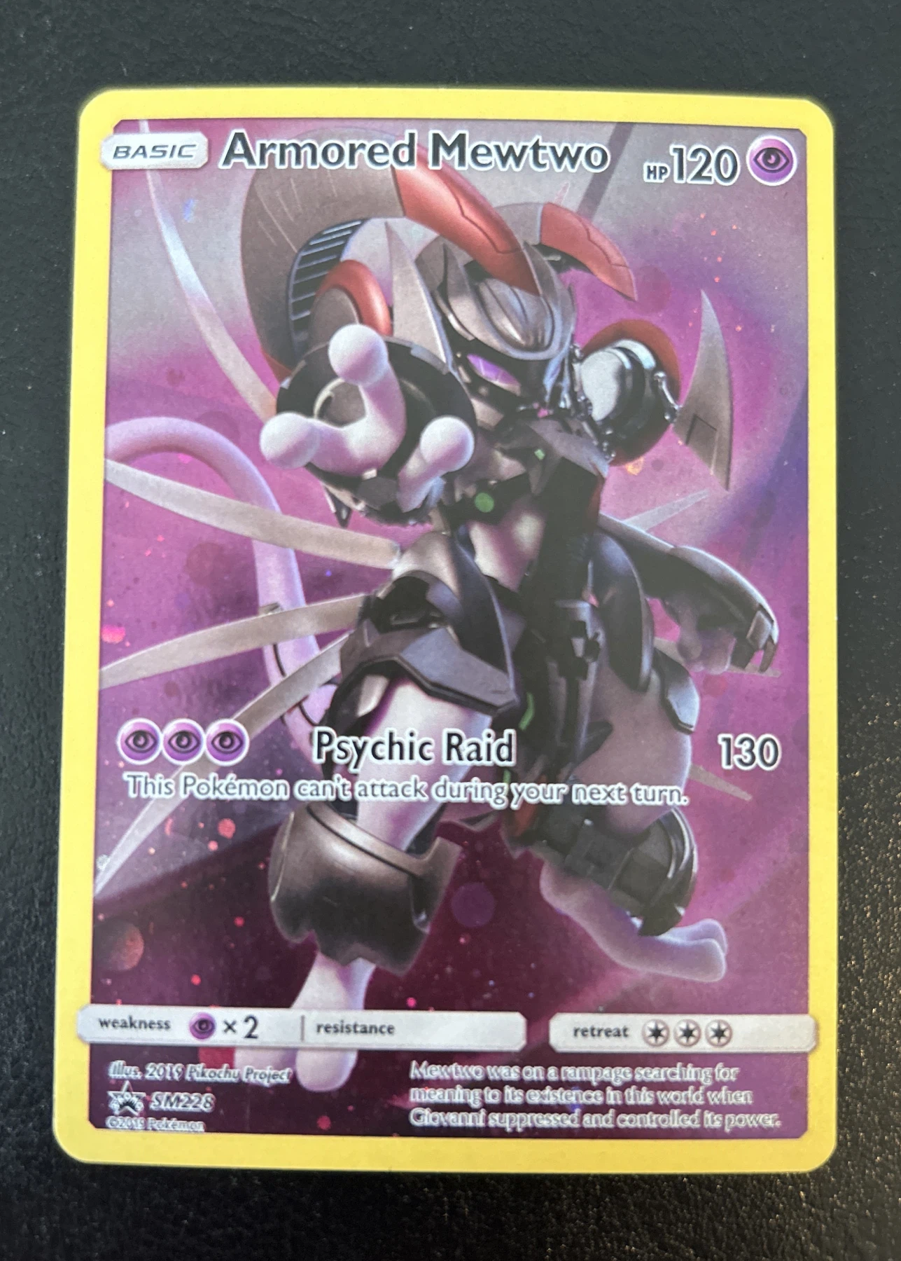Armored Mewtwo SM228/248 SM Black Star Promos front card photo in PokeToGrade pregrading report