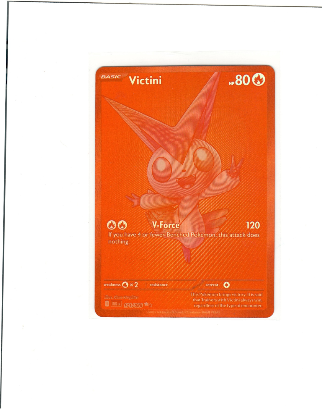 Victini 171/86 Black Bolt front card photo in PokeToGrade pregrading report