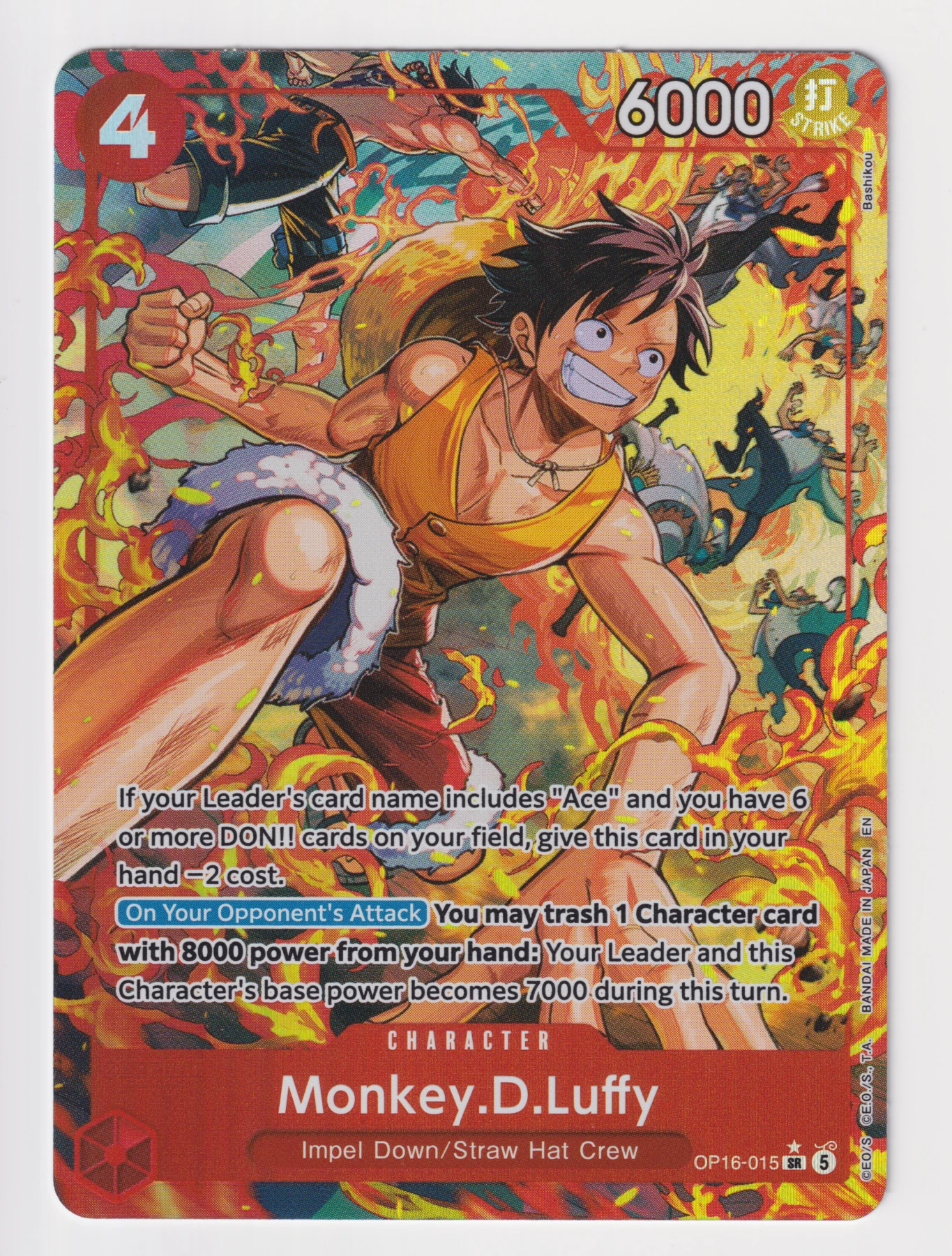 Monkey.D.Luffy OP16-015 The Time of Battle front card photo in PokeToGrade pregrading report