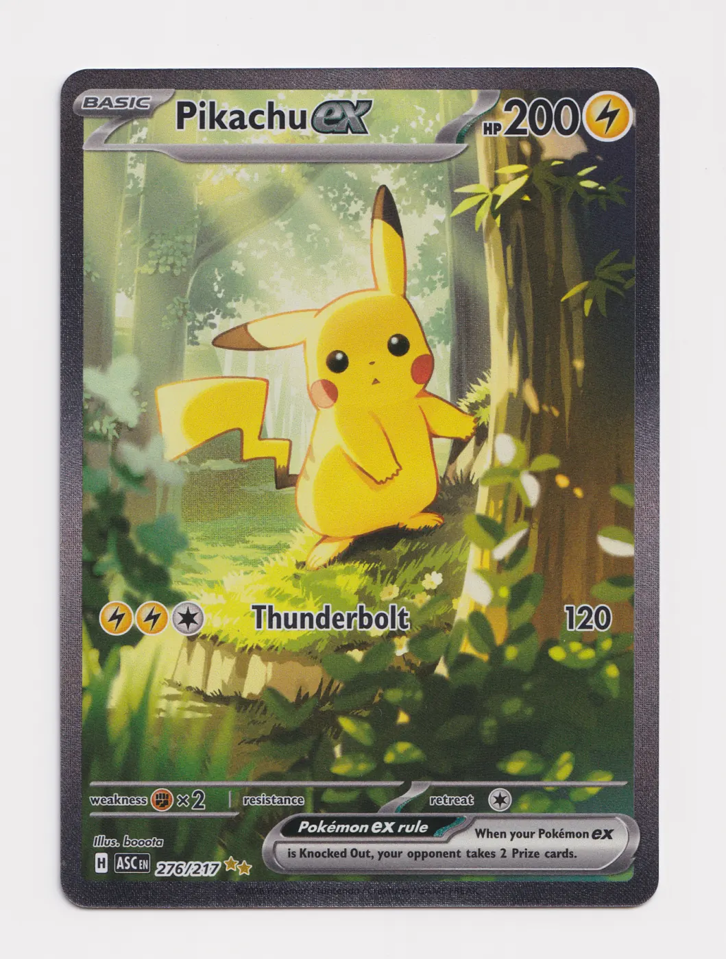 Pikachu ex 276/217 Ascended Heroes front card photo in PokeToGrade pregrading report