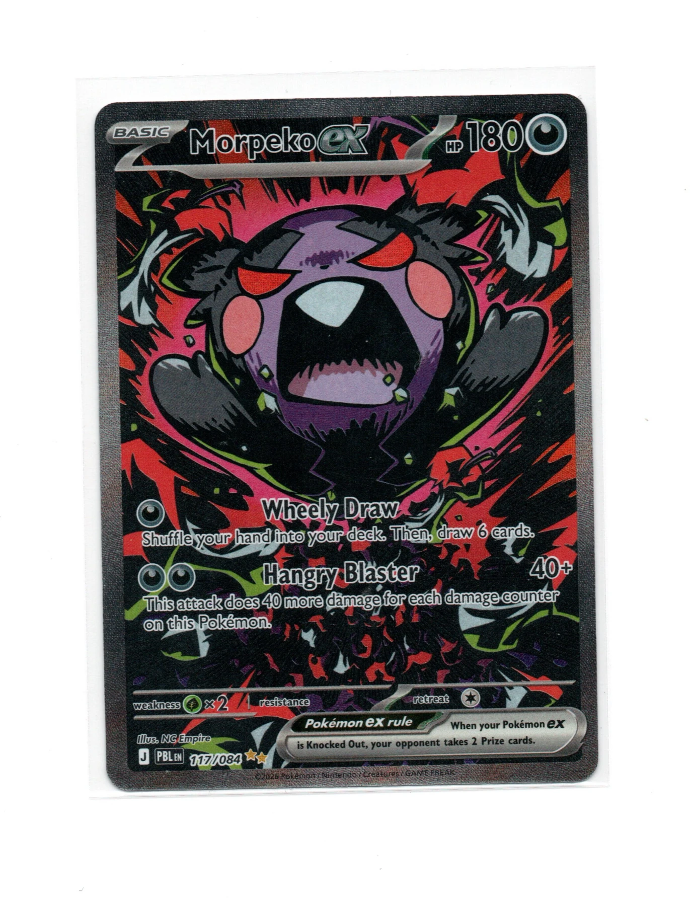 Morpeko ex 117/84 Pitch Black front card photo in PokeToGrade pregrading report
