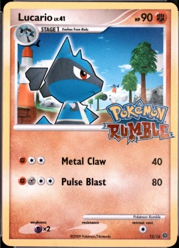 Lucario 012/16 Pokémon Rumble front card photo in PokeToGrade pregrading report