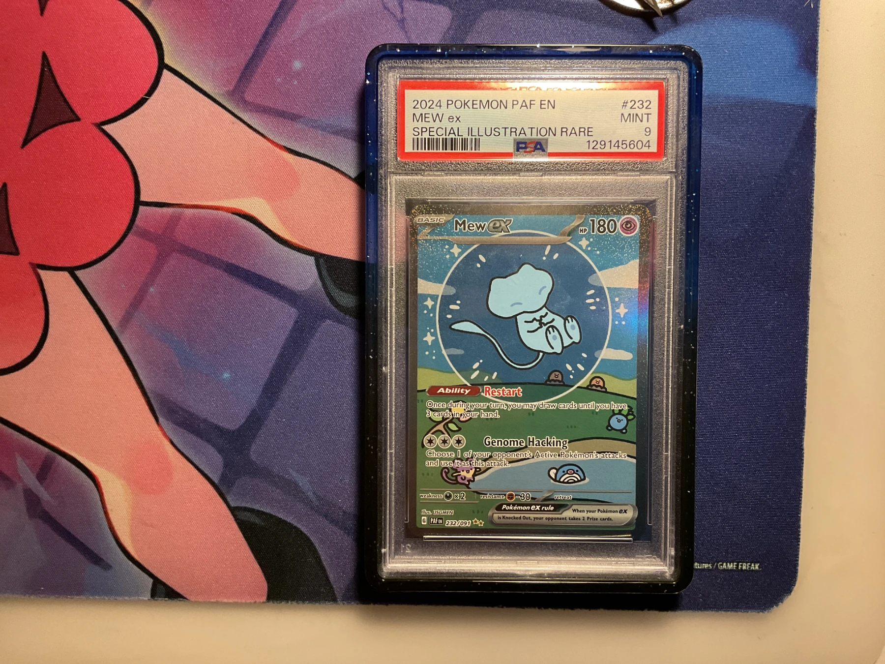 Mew ex 232/91 Paldean Fates front card photo in PokeToGrade pregrading report