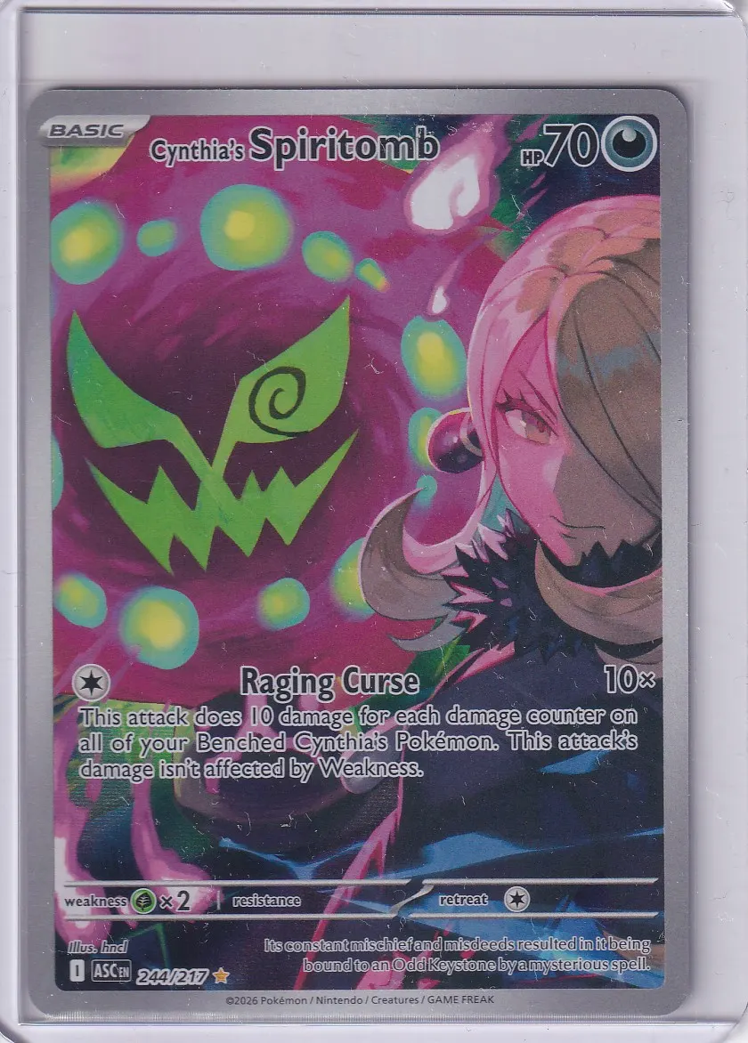 Cynthia's Spiritomb 244/217 Ascended Heroes front card photo in PokeToGrade pregrading report
