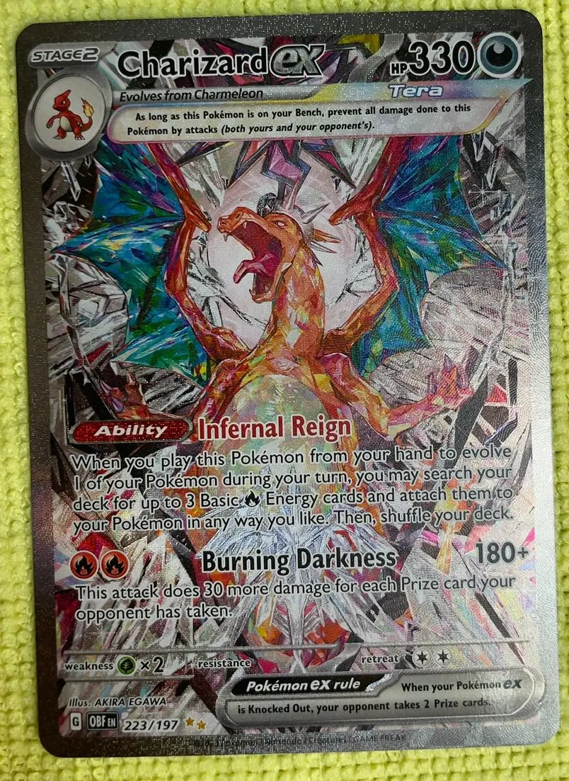 Charizard ex 223/197 Obsidian Flames front card photo in PokeToGrade pregrading report