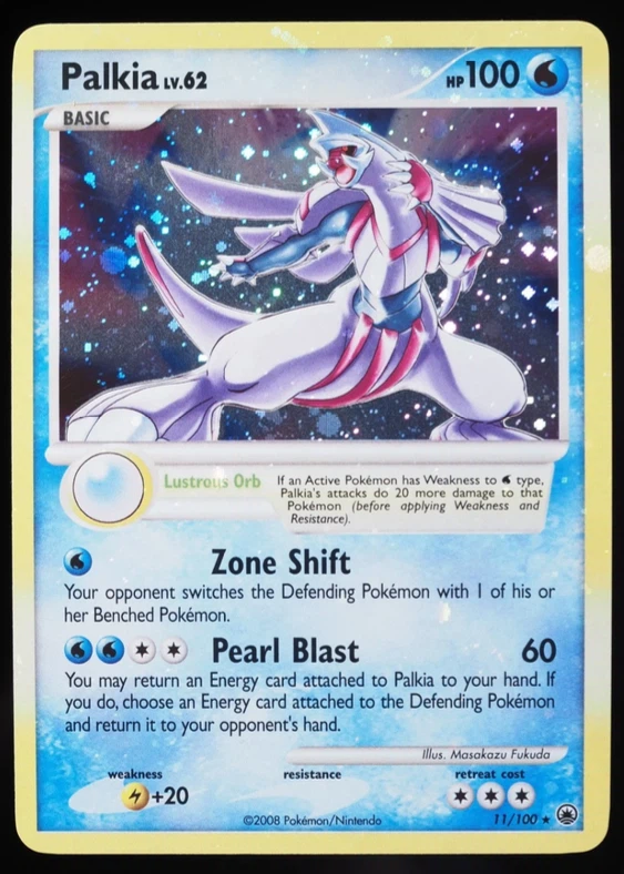 Palkia 011/100 Majestic Dawn front card photo in PokeToGrade pregrading report
