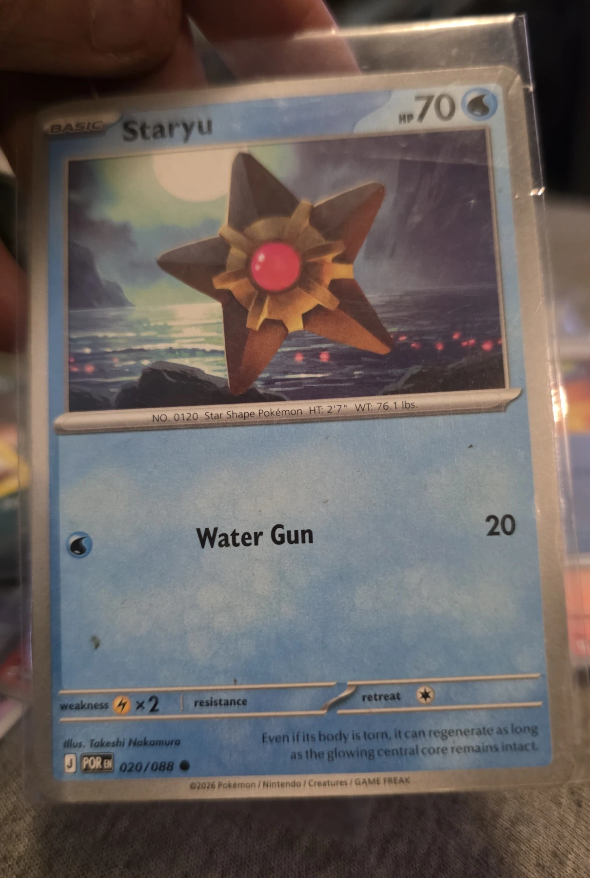 Staryu 020/88 Perfect Order front card photo in PokeToGrade pregrading report