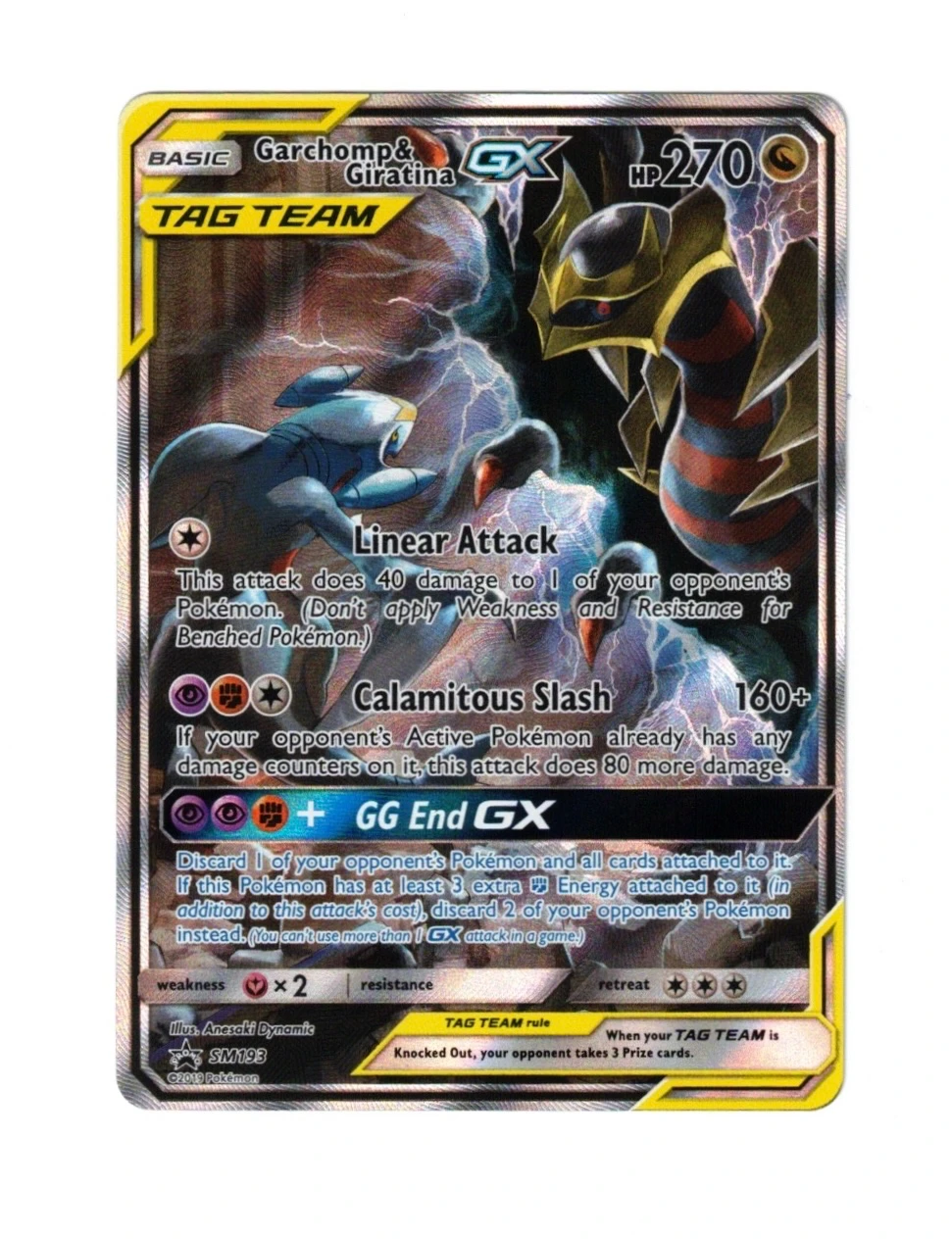 Garchomp & Giratina GX SM193/248 SM Black Star Promos front card photo in PokeToGrade pregrading report