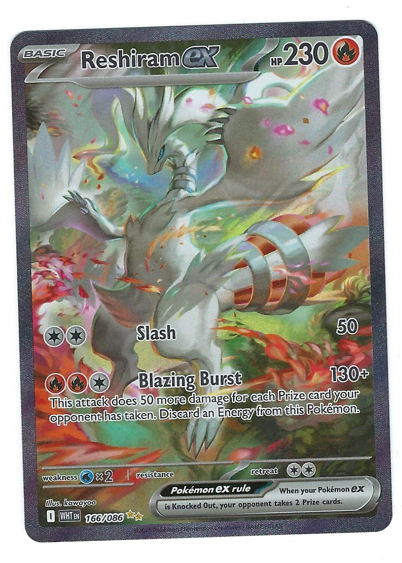Reshiram ex 166/86 White Flare front card photo in PokeToGrade pregrading report